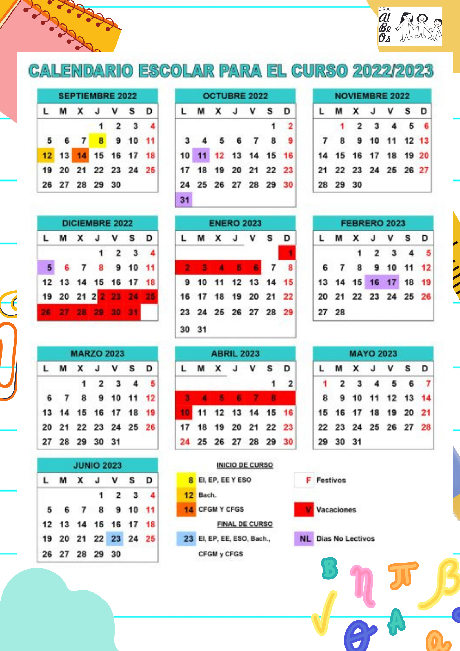 Calendario Escolar 2022 Abc Baker Imagesee 1784